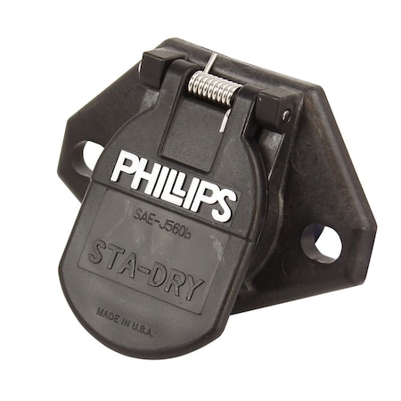 Phillips Socket, Elect, Sta-Dry, 2-Hole, Bullet Termination, Solid Pin 16-7242